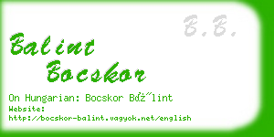 balint bocskor business card